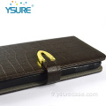 Crocodile Dostachable Wallet Phonecase pour iPhone Custom Logo